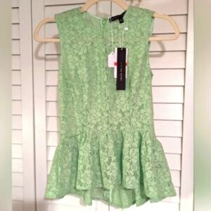 Cynthia Steffie hi-lo top soft mint lace Sz XS NWT